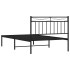 Estructura cama sin colchón con cabecero metal negro 100x200