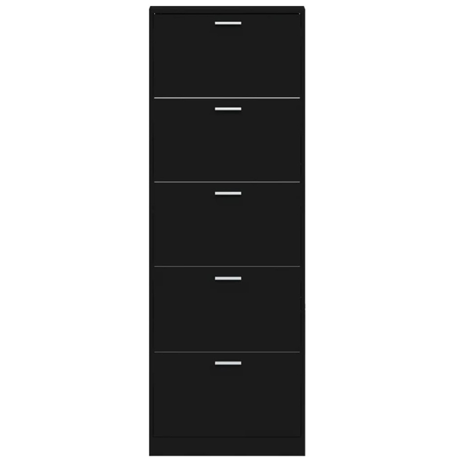 Mueble zapatero madera contrachapada negro 59x17x169
