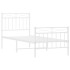 Estructura cama sin colchón con estribo metal blanco 75x190