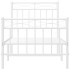 Estructura cama sin colchón con estribo metal blanco 75x190