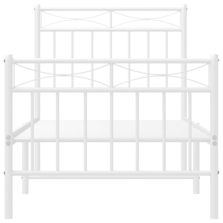 Estructura cama sin colchón con estribo metal blanco 75x190