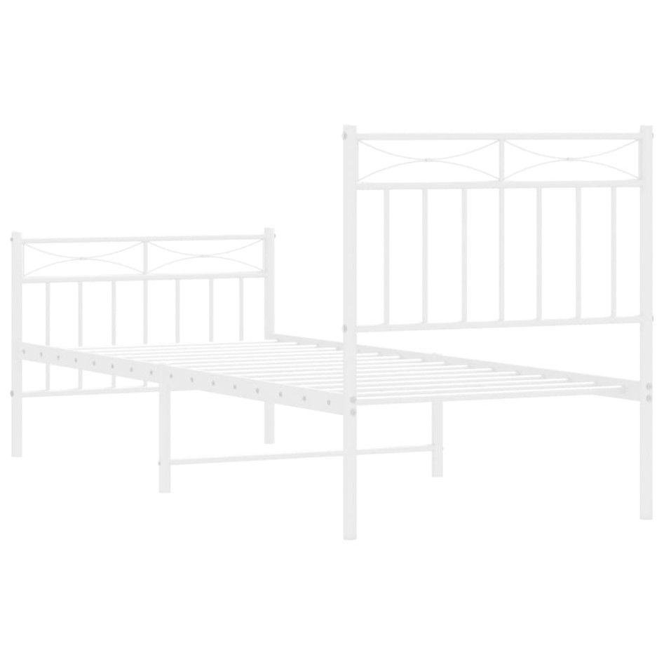 Estructura cama sin colchón con estribo metal blanco 75x190