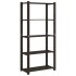 Estantería de 5 niveles madera maciza pino negro 80x38x170