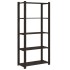Estantería de 5 niveles madera maciza pino negro 80x38x170