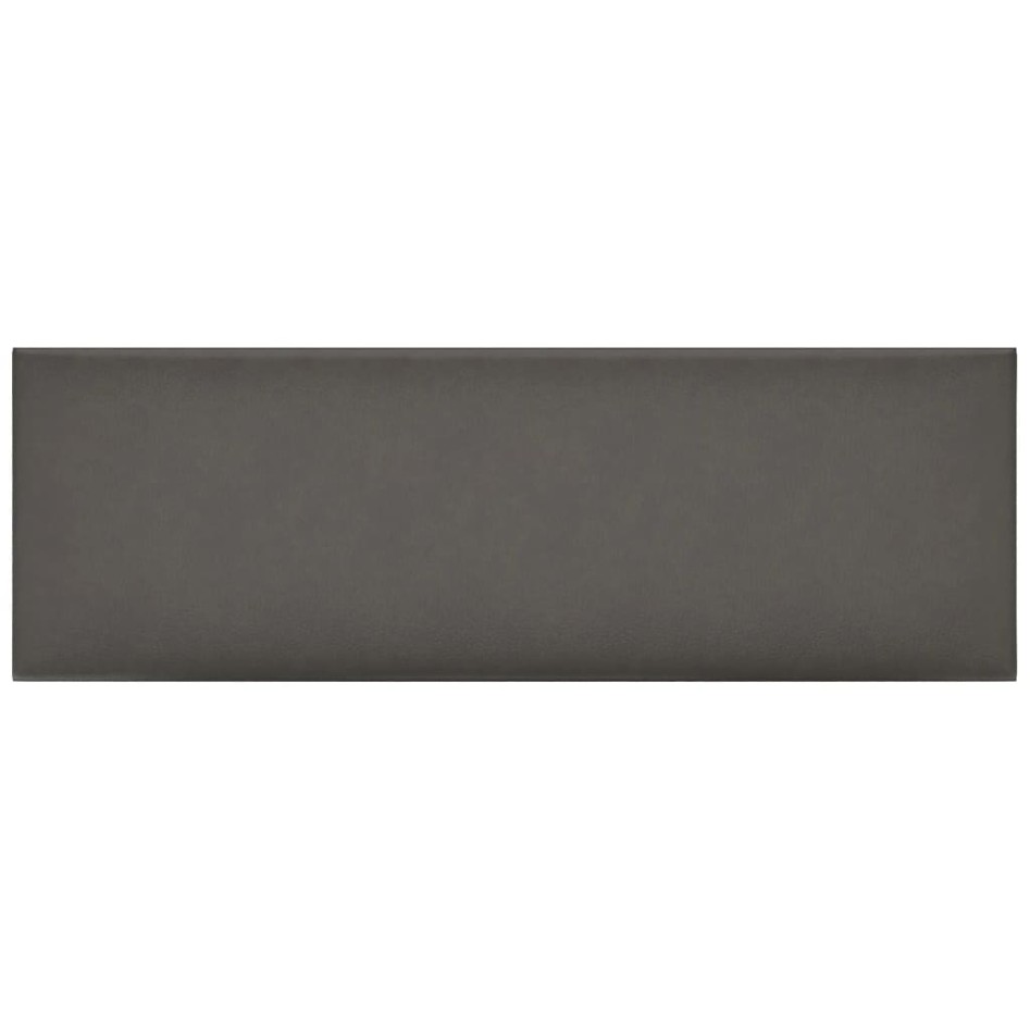 Paneles de pared 12 uds cuero sintético gris 90x30 cm 3,24