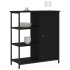 Aparador de madera de ingeniería negro 70x30x80