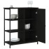 Aparador de madera de ingeniería negro 70x30x80