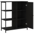 Aparador de madera de ingeniería negro 70x30x80