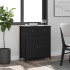 Aparador de madera de ingeniería negro 70x30x80