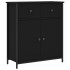 Aparador de madera de ingeniería negro 70x30x80