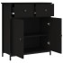 Aparador de madera de ingeniería negro 70x30x80