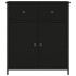 Aparador de madera de ingeniería negro 70x30x80
