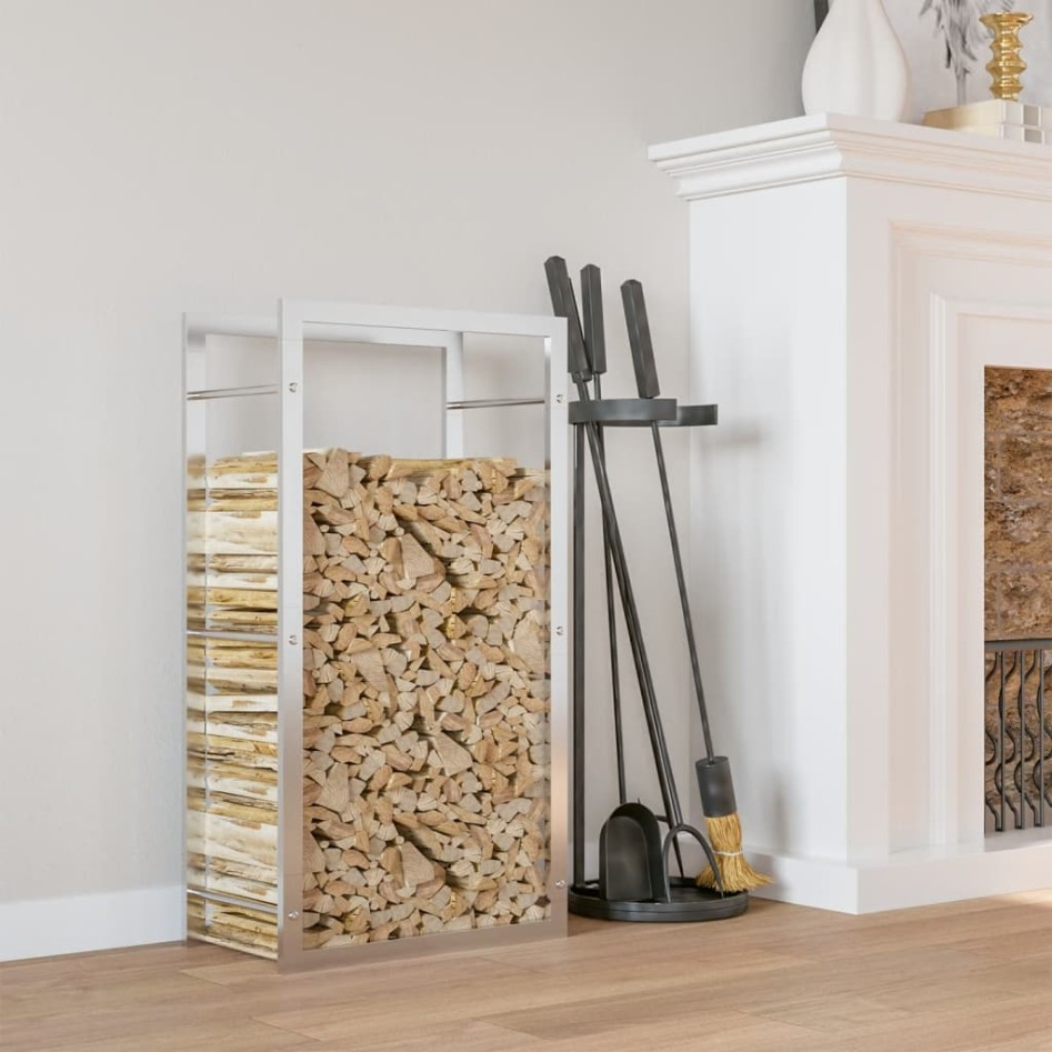 Estante para leña acero inoxidable 80x28x154