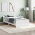 Estructura de cama madera de ingeniería blanca 100x200