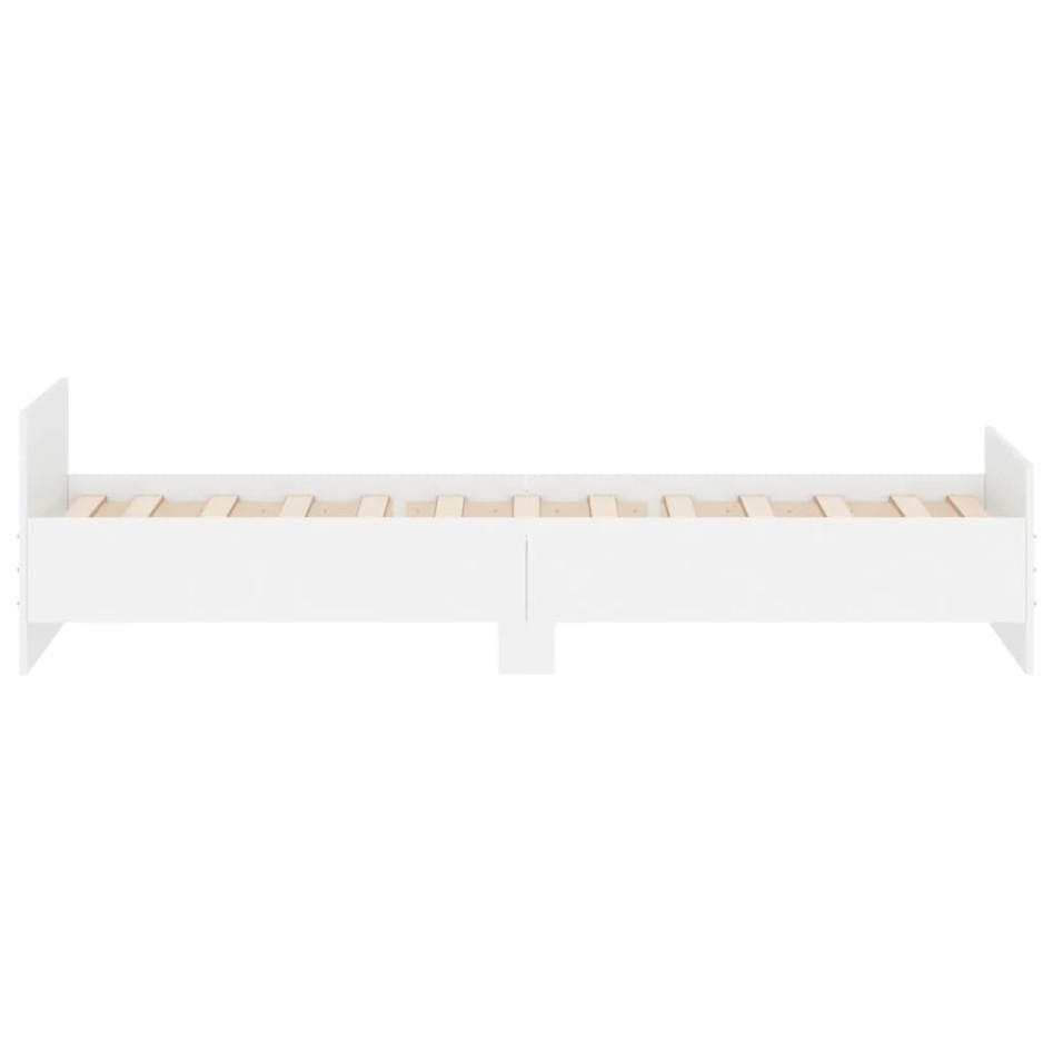 Estructura de cama madera de ingeniería blanca 100x200