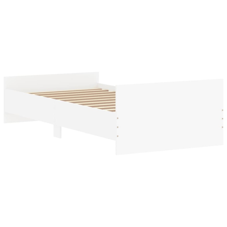 Estructura de cama madera de ingeniería blanca 100x200