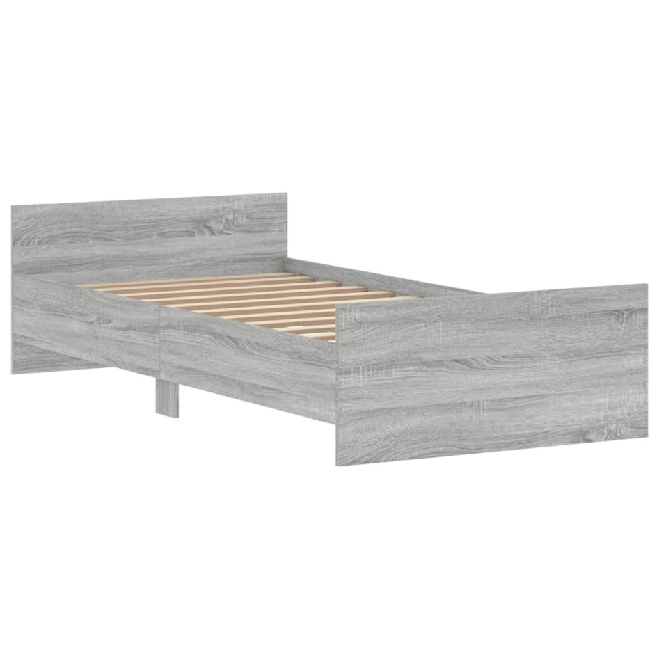 Estructura de cama madera de ingeniería gris Sonoma 90x200