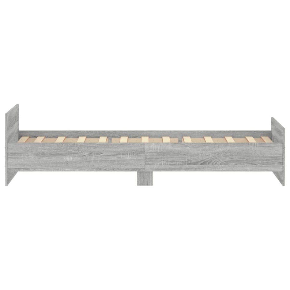 Estructura de cama madera de ingeniería gris Sonoma 90x200