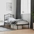 Estructura cama sin colchón con cabecero metal negro 90x190
