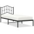 Estructura cama sin colchón con cabecero metal negro 90x190