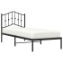 Estructura cama sin colchón con cabecero metal negro 90x190