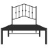 Estructura cama sin colchón con cabecero metal negro 90x190