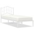 Estructura cama sin colchón con cabecero metal blanco 90x190