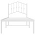Estructura cama sin colchón con cabecero metal blanco 90x190