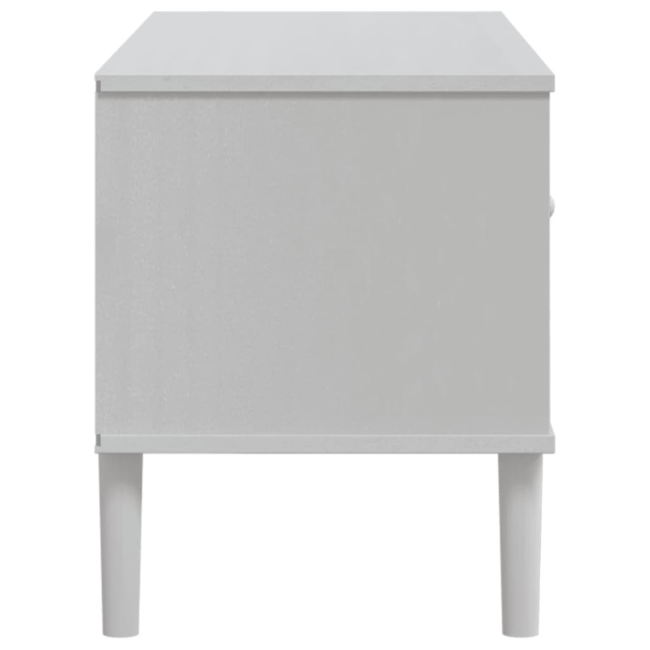 Mueble de TV SENJA aspecto ratán madera pino blanco