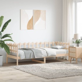Sofá cama sin colchón madera maciza de pino 90x200