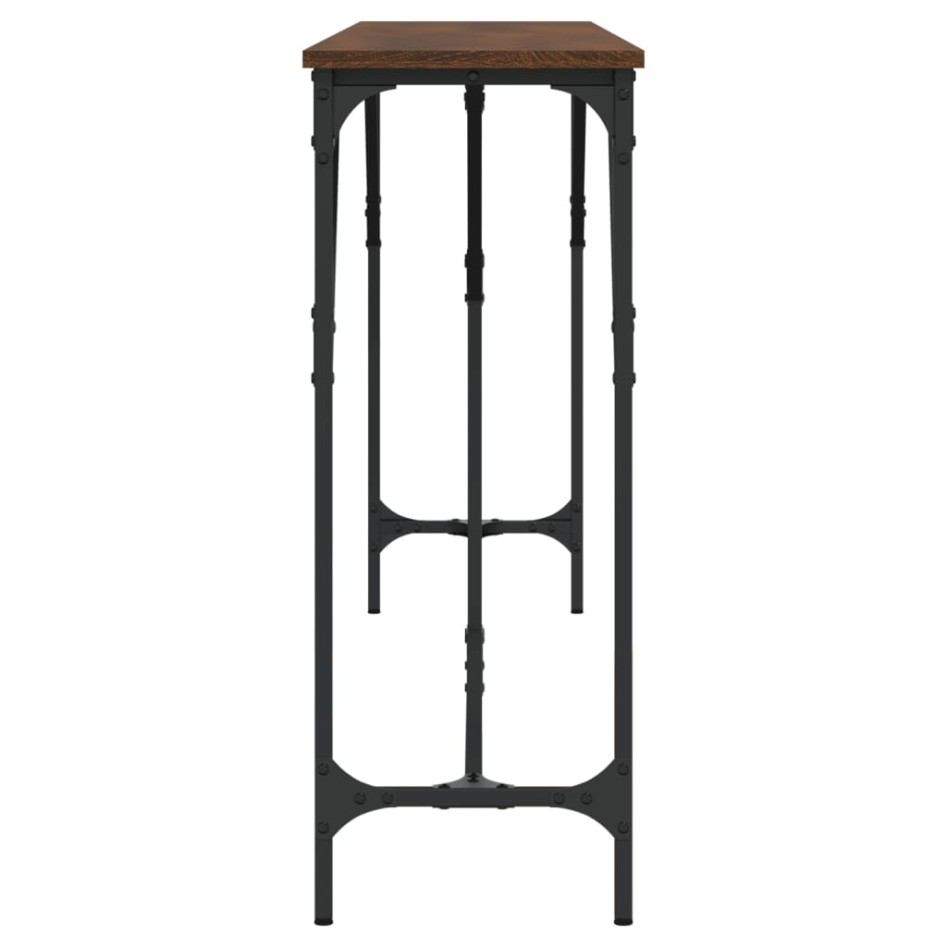 Mesa consola madera de ingeniería marrón roble 200x29x75