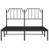 Estructura cama sin colchón con cabecero metal negro 140x190