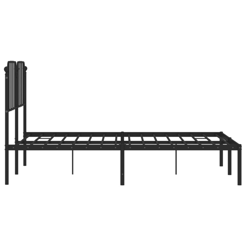 Estructura cama sin colchón con cabecero metal negro 140x190