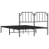 Estructura cama sin colchón con cabecero metal negro 140x190