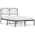 Estructura cama sin colchón con cabecero metal negro 120x200