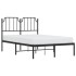 Estructura cama sin colchón con cabecero metal negro 120x200
