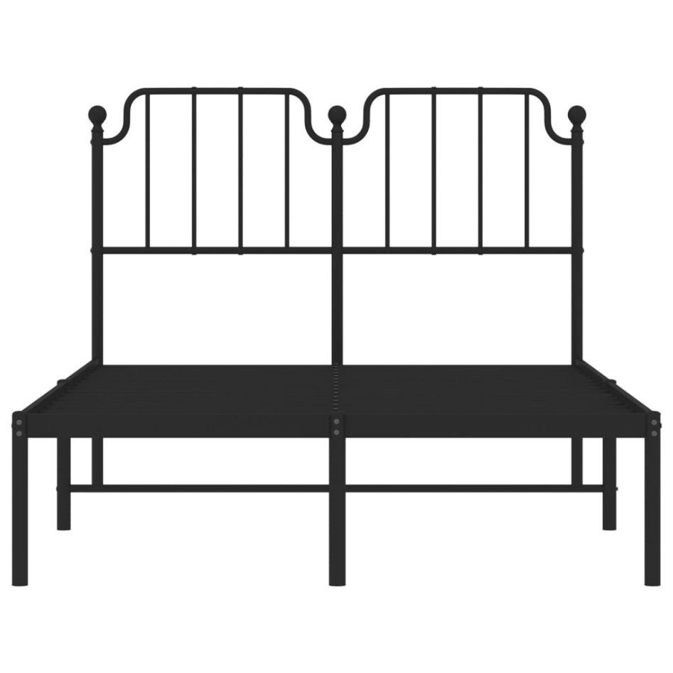 Estructura cama sin colchón con cabecero metal negro 120x200