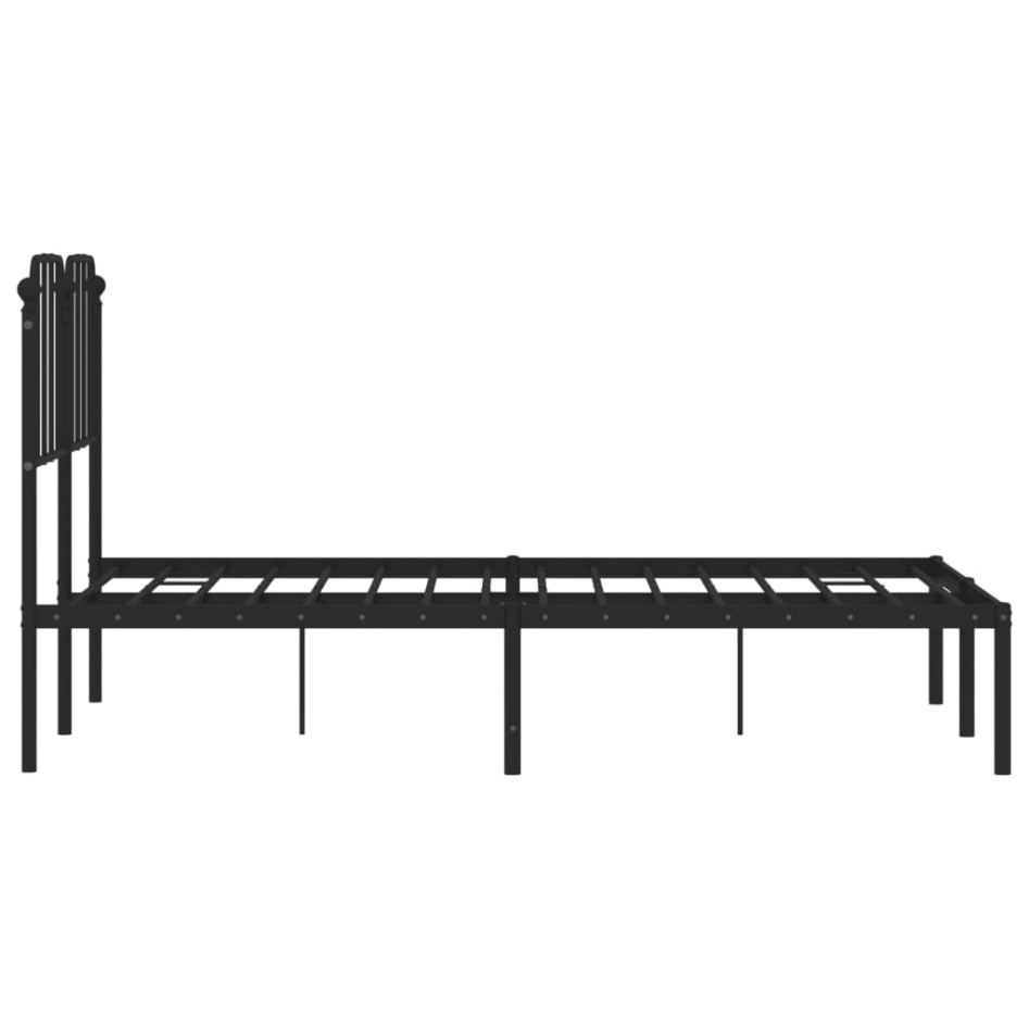 Estructura cama sin colchón con cabecero metal negro 120x200
