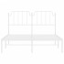 Estructura cama sin colchón con cabecero metal blanco