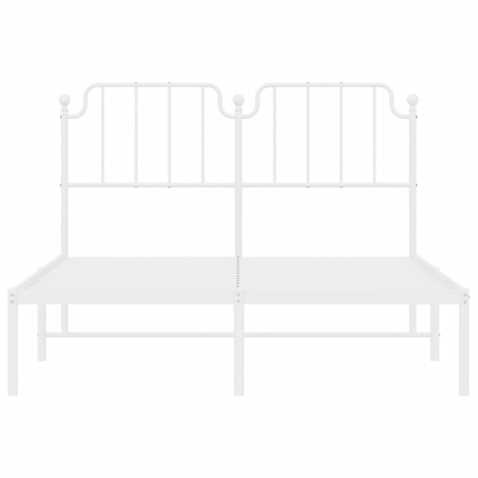 Estructura cama sin colchón con cabecero metal blanco