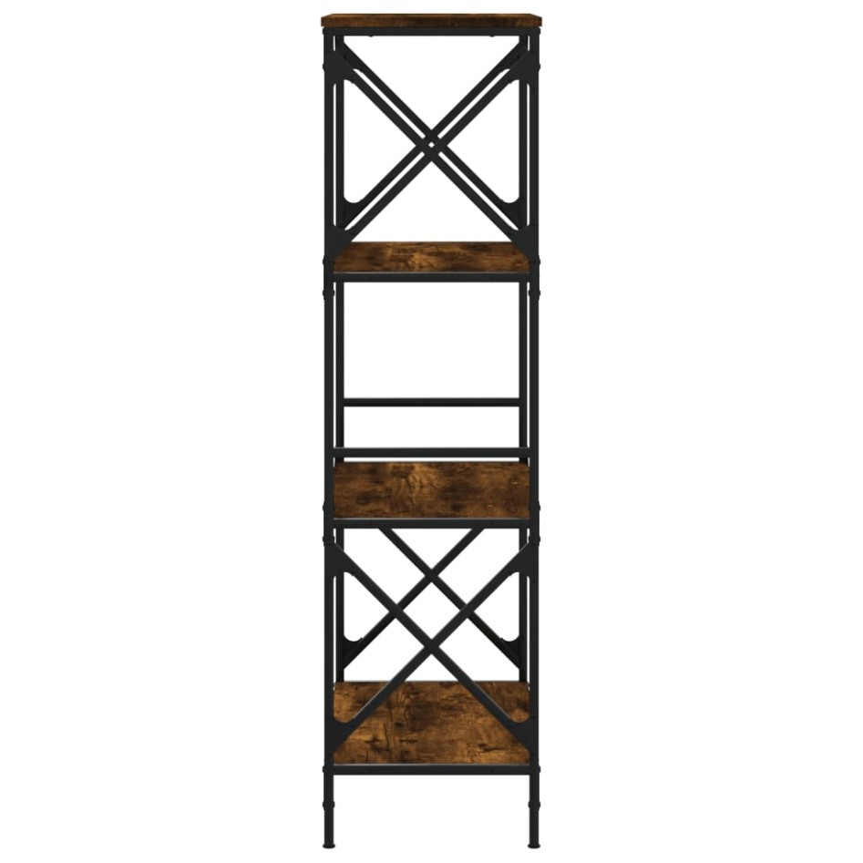 Librería 4 estantes madera ingeniería roble ahumado