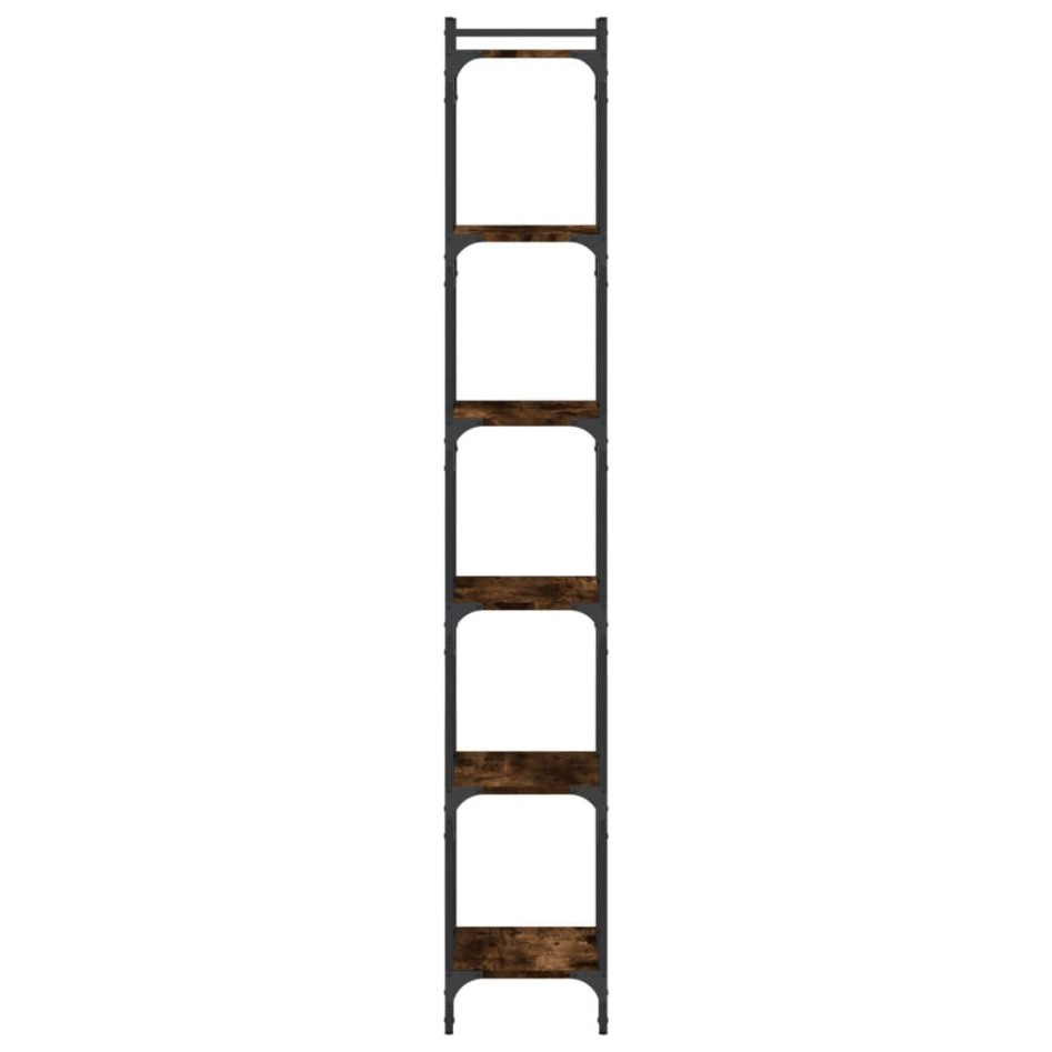 Librería 6 estantes madera ingeniería roble ahumado