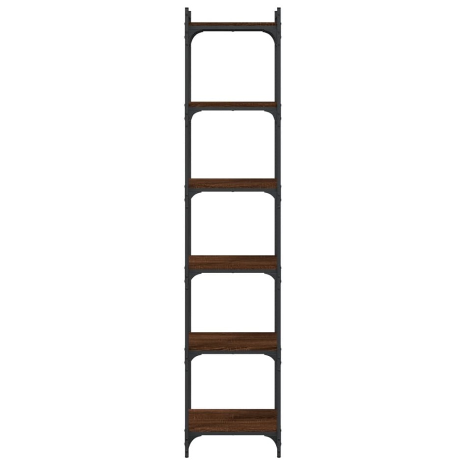 Librería 6 estantes madera ingeniería roble marrón 40x30x188