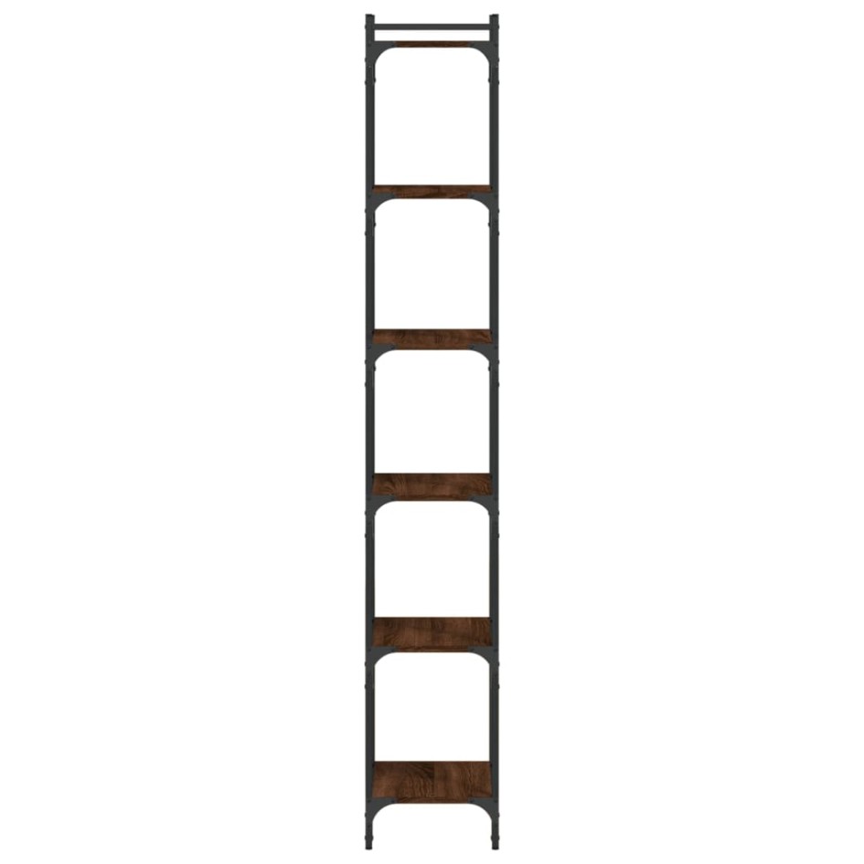 Librería 6 estantes madera ingeniería roble marrón 40x30x188