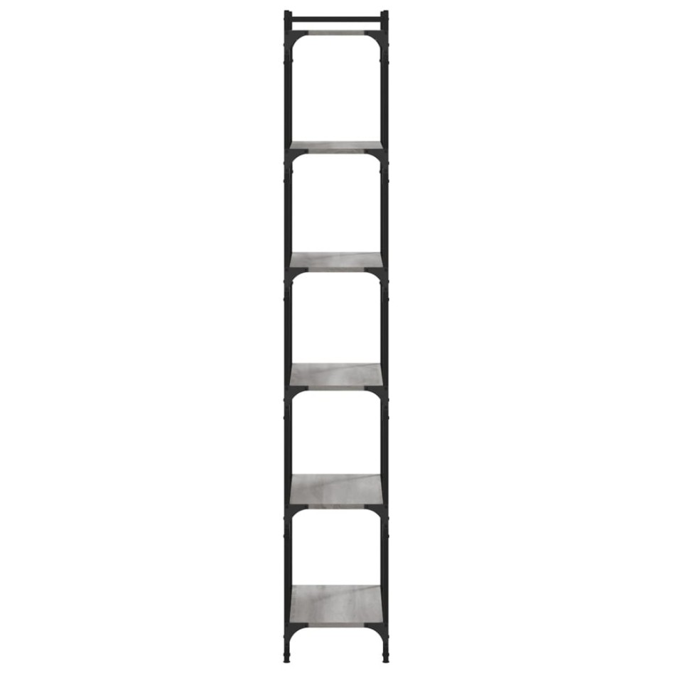 Librería 6 estantes madera ingeniería gris Sonoma 60x30x188