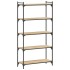 Librería 5 estantes madera ingeniería roble Sonoma 80x30x154