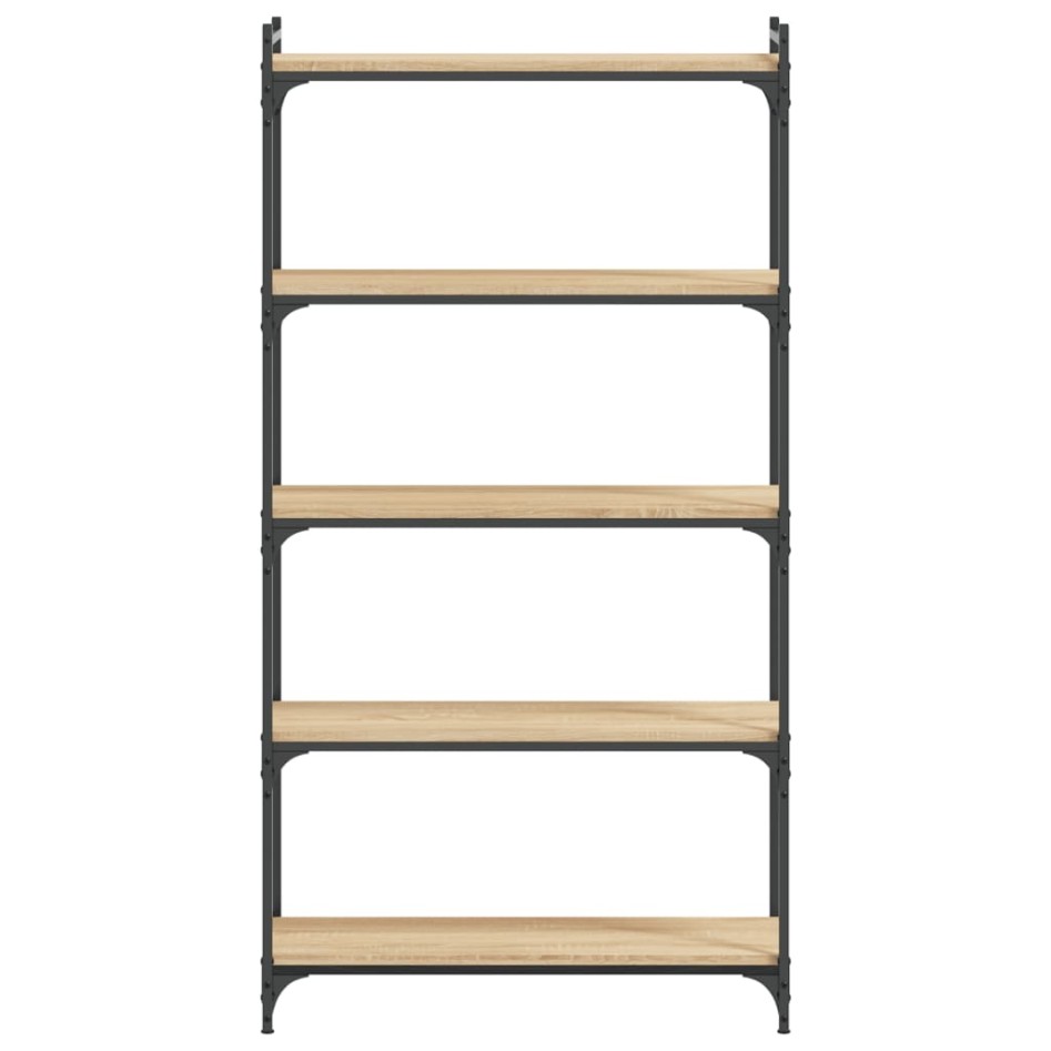 Librería 5 estantes madera ingeniería roble Sonoma 80x30x154