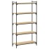 Librería 5 estantes madera ingeniería roble Sonoma 80x30x154