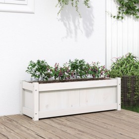 Jardinera de madera maciza de pino blanca 90x31x31