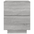 Mesita de noche con luces LED madera de ingeniería gris